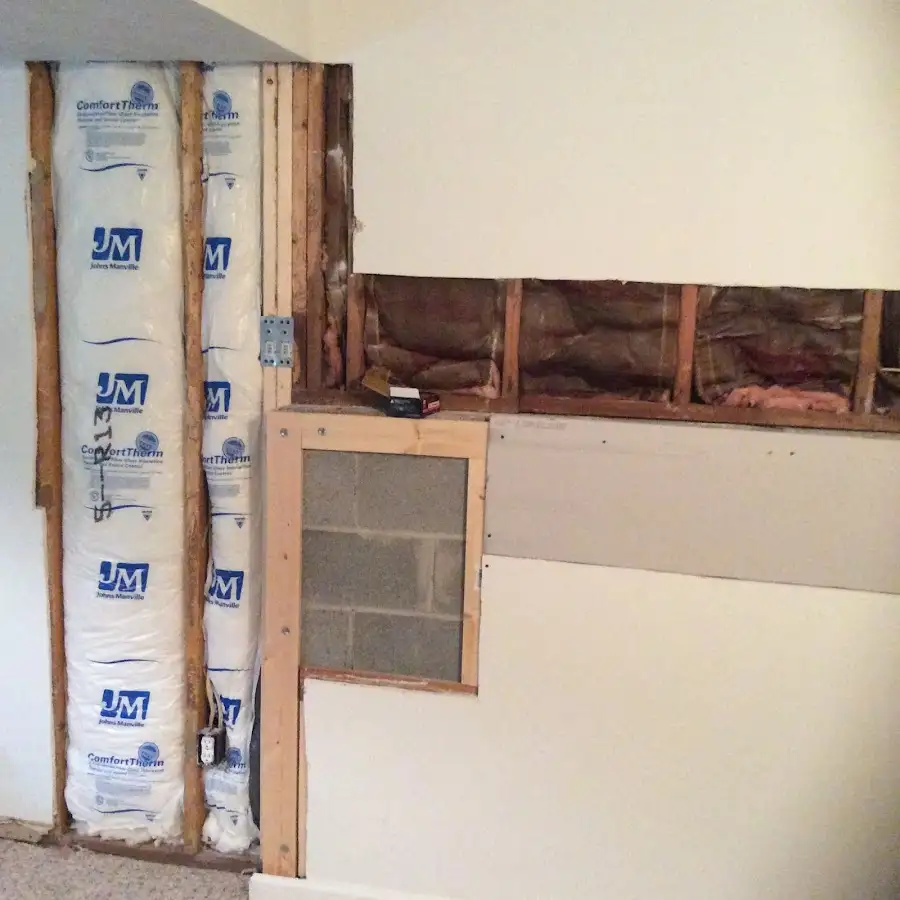 Wall insulation replacement during Contents Cleaning & Restoration in Fallston
